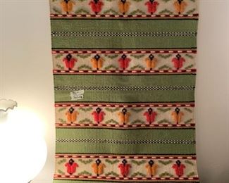 #99	Green Woven Rug Hanging  24x48	 $30.00 
