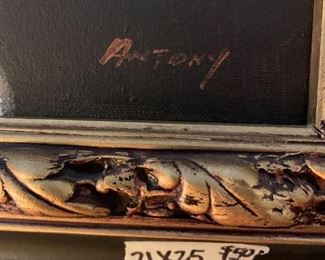 #109	Painting of Asian Man with Pipe  21x25 - Antory	 $50.00 
