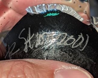 Signed abstract heart paper weight