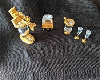 Swarovski Trim Lite figures - Marching Band saxophonist - Piano - Champagne Bucket and 2 Flutes