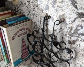 MCM metal wall decor - cookbooks