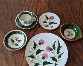 Stangl Pottery - Thistle - dinner plate - lug bowl -bread plate -cup and saucer - bowl