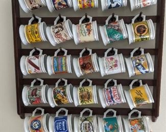 The Corner Store Porcelain Mug collection - 25 mugs and rack - Vintage Food advertising