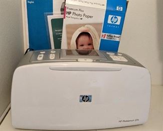 HP Photosmart 375 printer and paper