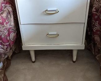 Bassett Furniture white and gold nightstand