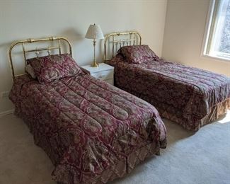 Twin gold and porcelain headboards