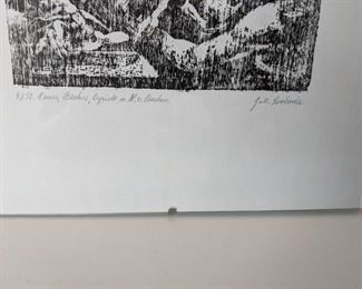 Signed Venus, Bachus, Cupid print