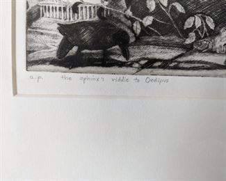 Artist Proof - The Sphinx's Riddle to Oedipus - GMS 1985