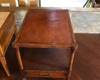 Leather Top End Table