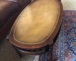Leather Top Coffee Table