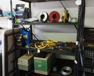 shelving, extension cords,