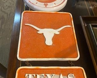 Texas Longhorn Wall Clock and Plaque