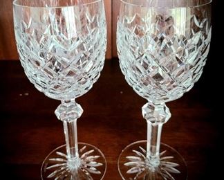 Artist-signed Waterford crystal wine stems