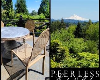 TWO sets of Round patio table with 4 steel chairs each!