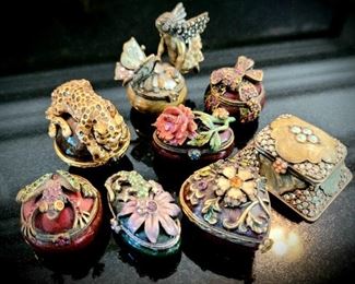 Jeweled trinket boxes by Jay Strongwater