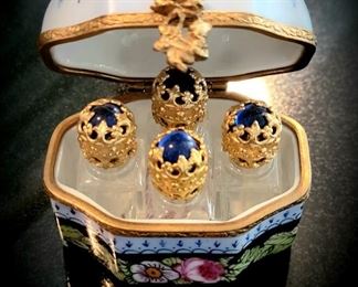 Tiny Limoges scent bottle box