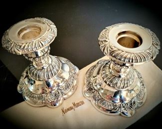 Pair silver candle sticks, Made in Italy. $85 or Bid #12