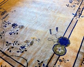 9 x 12 vintage Chinese carpet $285 or Bid #99