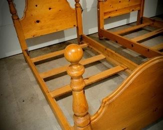Pair Pine twin beds $350 or Bid #53