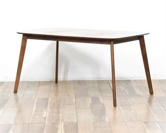 Midcentury Style Woodgrain Dining Table, One Support Cracked