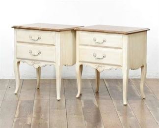 Pair Of Charming Ethan Allen White Painted Nightstands