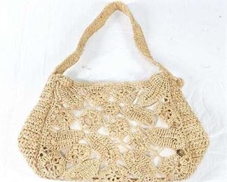 Intricate Beige Crocheted Paisley Over The Shoulder Purse