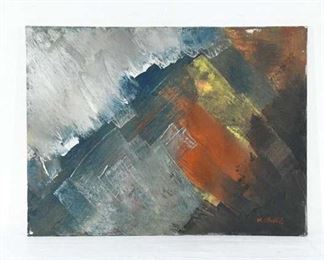 Stormy Gradient Abstract Painting On Canvas By M Chavez