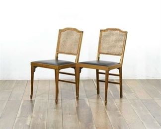 Pair Of Vintage Legomatic Corp. Folding Chairs With Black Upholstered Seat