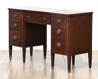 Vintage Traditional Solid Wood 7-Drawer Kneehole Desk