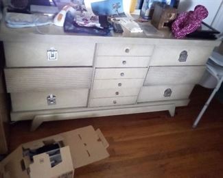 51. RETRO DRESSER MATCHES CHEST AND NIGHT STANDS $125