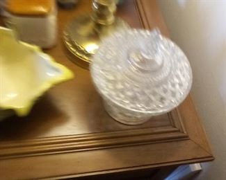 58. CUT GLASS BOWL WITH LID $6