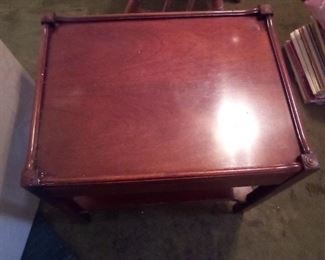   131. mahogany table with drawer $40