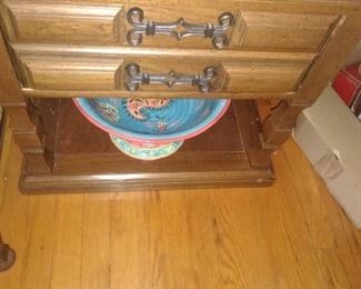 13. DOUBLE DRAWER END TABLE $35