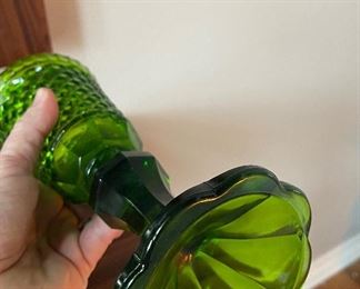 EMERALD GREEN CUT GLASS