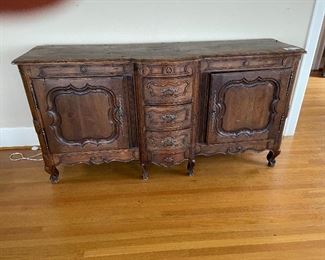 French 19th century hand pegged antique sideboard 23d x 78.5w x 39h $1400 or best offer.