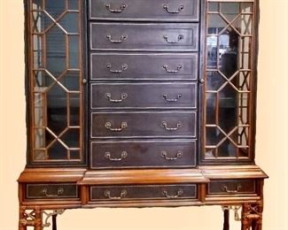Maitland Smith Pagoda top cabinet wood and rattan it is gorgeous. $3000.00