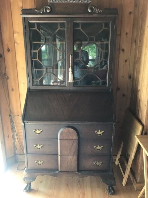 antique secretary with claw foot