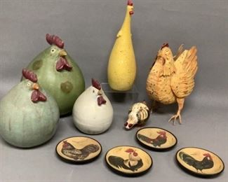 CERAMIC CHICKENS AND ROOSTERS
