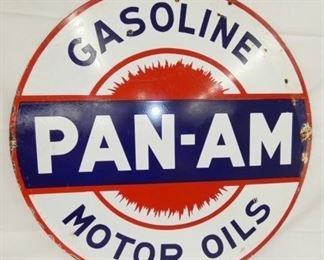 42IN PORC. PAN-AM MOTOR OILS SIGN