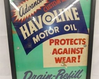 24X36 1953 FRAMED HAVOLINE OIL SIGN
