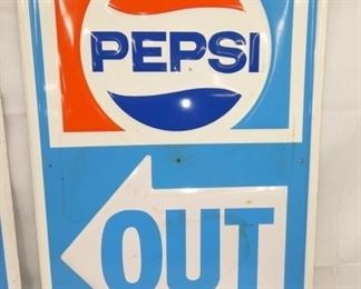 23X36 EMB OLD STOCK PEPSI OUT SIGN