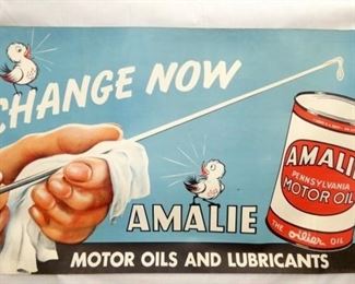 51X29 1956 AMALIE MOTOR OIL BANNER