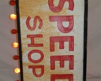 39X23 LIGHTED SPEED SHOP CAN SIGN
