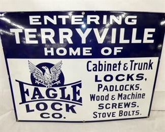 31X23 PORC TERRYVILLE EAGLE LOCK SIGN