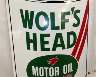 16X24 WOLFS HEAD MOTOR OIL FLANGE SIGN