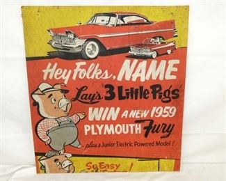27X30 CB 3 LITTLE PIGS PLYMOUTH SIGN