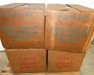 SERVICE MOTOR OIL OLD STOCK CANS/BOXES