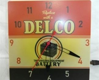 16IN. DELCO BATTERY CLOCK
