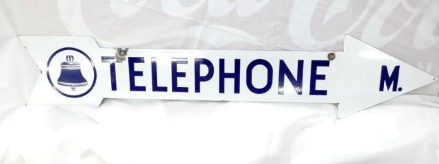48X10 PORC TELEPHONE ARROW SIGN