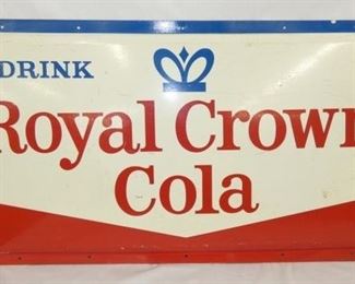 1939 EMB. ROYAL CROWN COLA SIGN